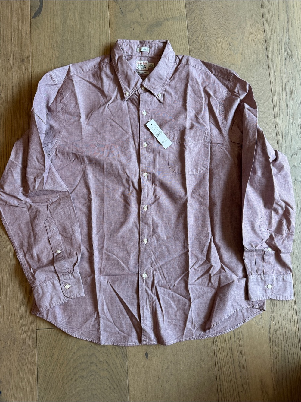 J. Crew Factory Men's Button-Down Shirt - Light Red Check